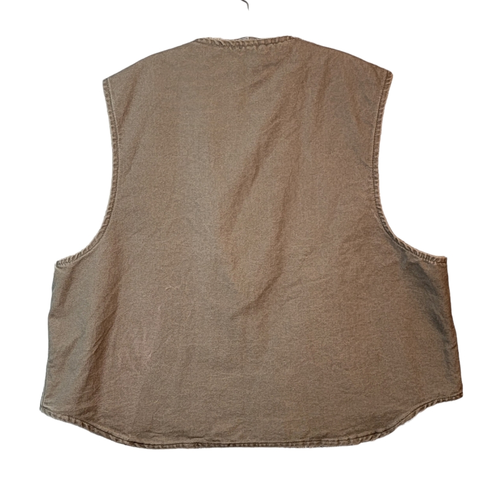 Carhartt V13 DES Sherpa Fleece Lined Canvas Workwear Tan Gray Vest Men's 2XL - Picture 2 of 10
